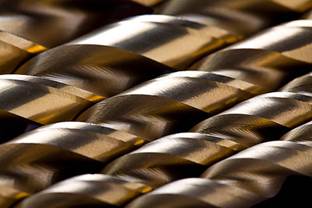 Close-up of drill bits.